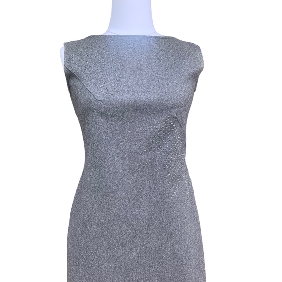 ALBERTA FERRETTI 90s Wool Sheath Dress. Crystal Beading Details. Minimalist HOT! - Picture 2 of 13